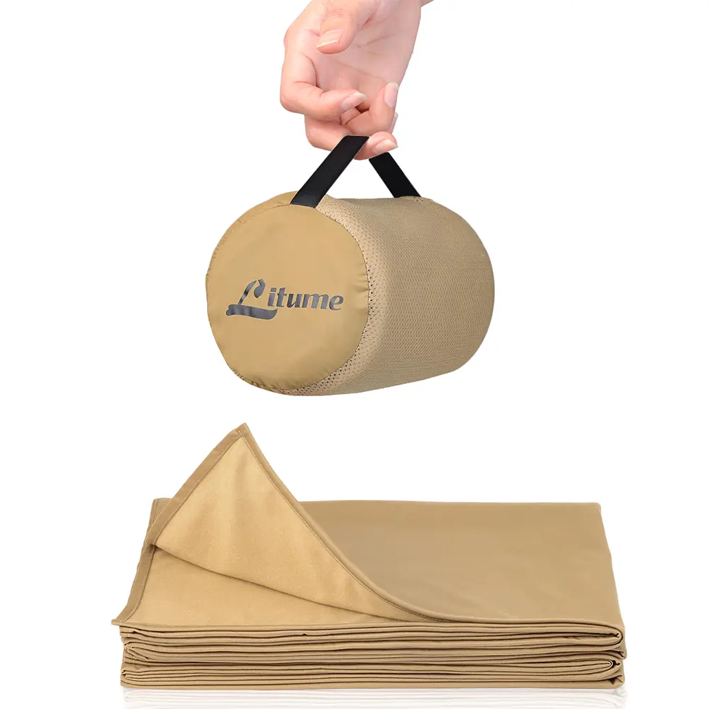 Litume意都美E650天鵝絨旅行毛毯/ 奶茶