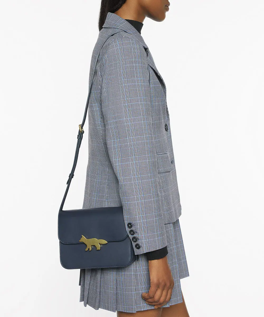 MAISON KITSUNÉ 經典海軍藍暗影狐狸愛蒂包