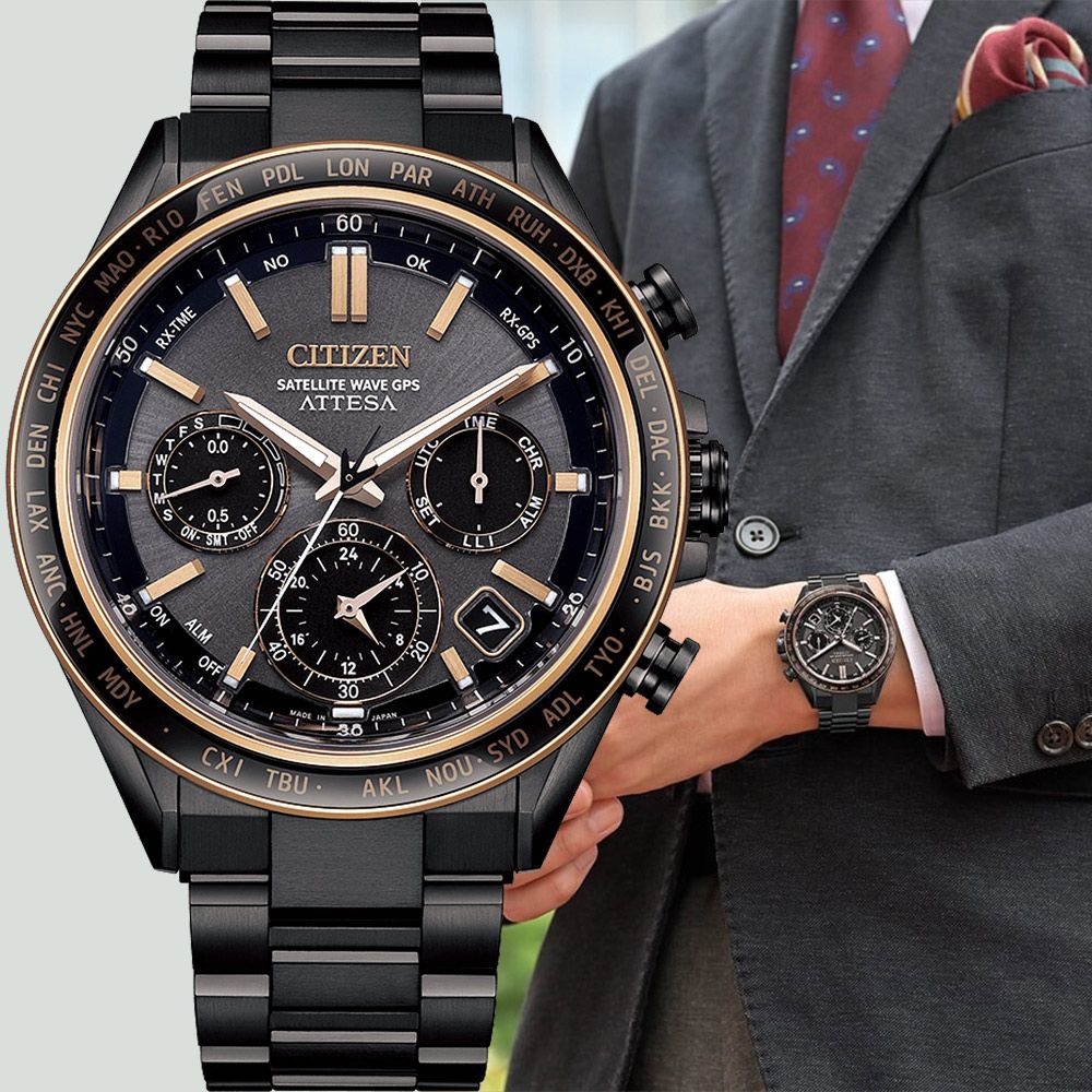 CITIZEN 星辰 限量鈦 GPS衛星對時光動計時手錶 男錶/ CC4074-61W