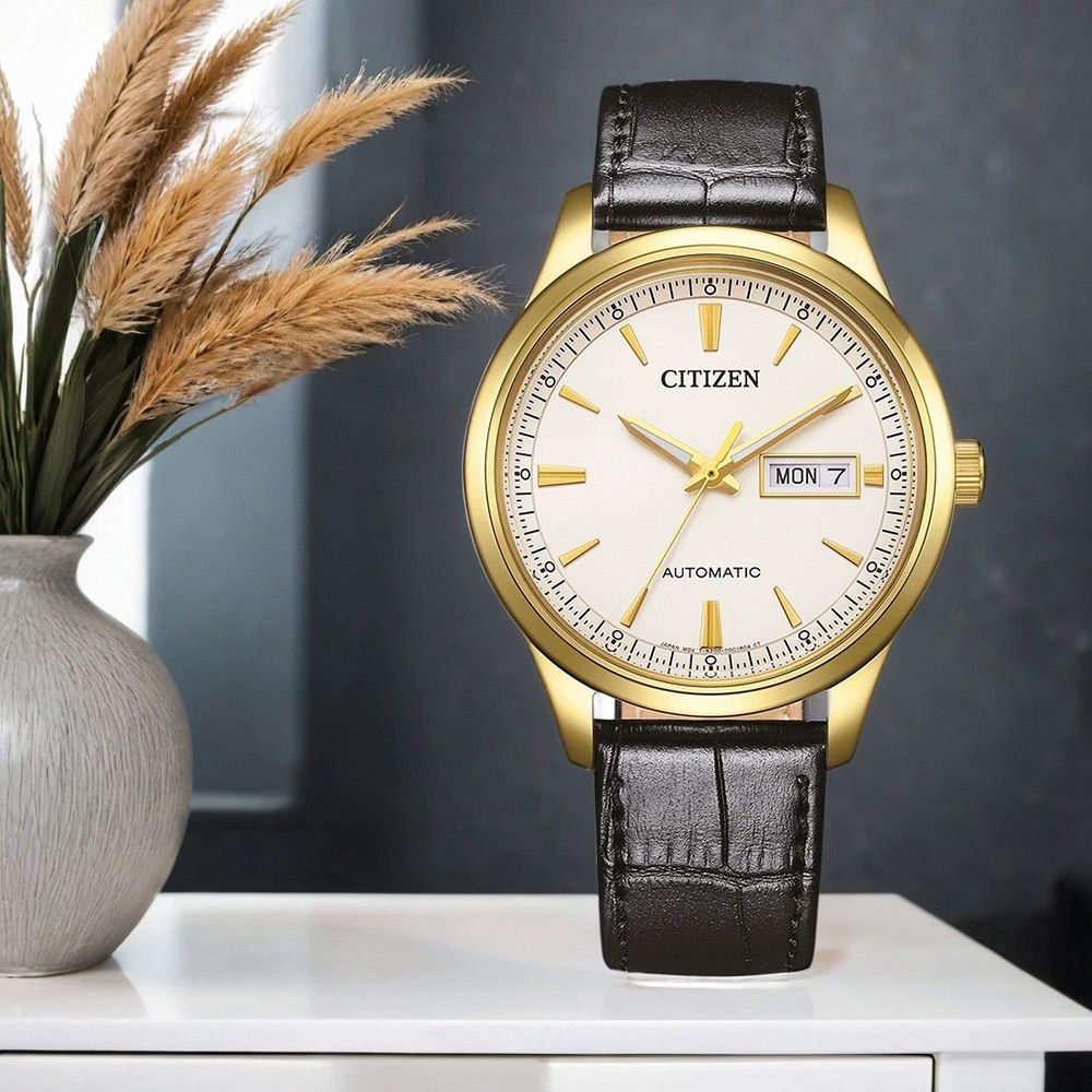 CITIZEN 星辰 限量 復古時尚大三針機械錶-40mm 男錶/ NY4059-09A