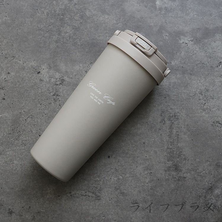 GREEN CUP 芊杯304不鏽鋼陶瓷手提直吸飲兩用保溫杯-850ml-1支/ 莫蘭迪灰