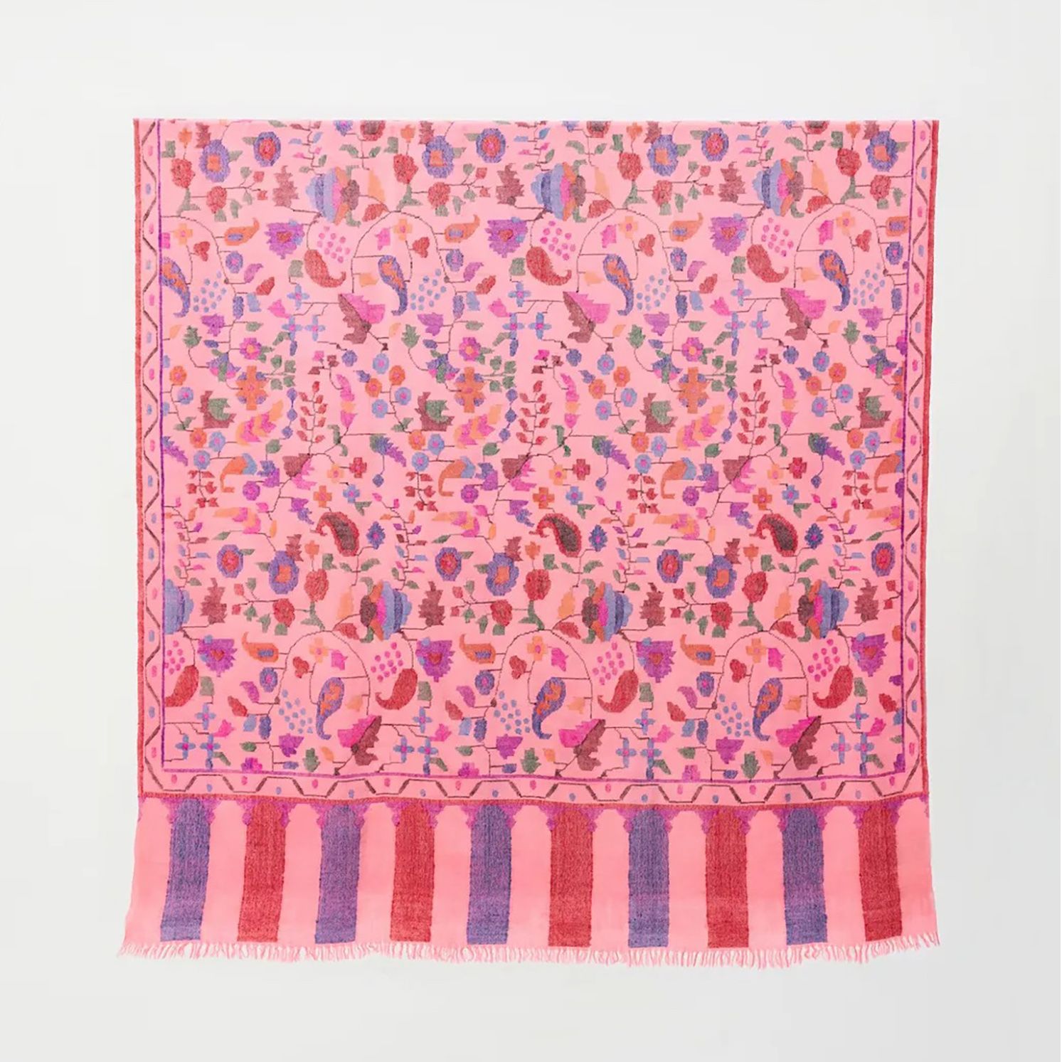 《Bala Shawls》 Hand Woven Pink Kani Pashmina Shawls 喀什米爾頂級手織卡尼披肩