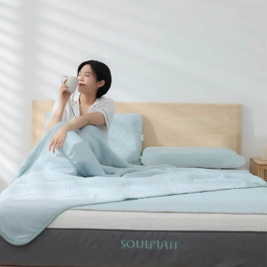  20℃ 冷凝膚觸➤SOULMATT 冰絲氣旋涼蓆＋枕套組