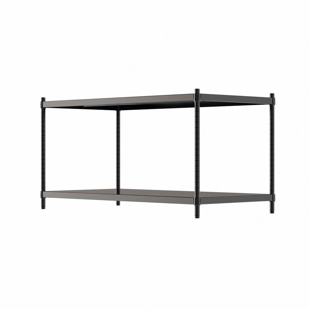 【dayneeds】極致工藝 120x60x75公分 二層烤漆鐵板架/ 黑色