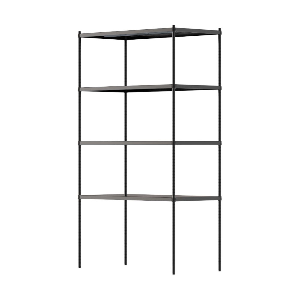 【dayneeds】極致工藝 120x60x210公分 四層烤漆鐵板架/ 黑色