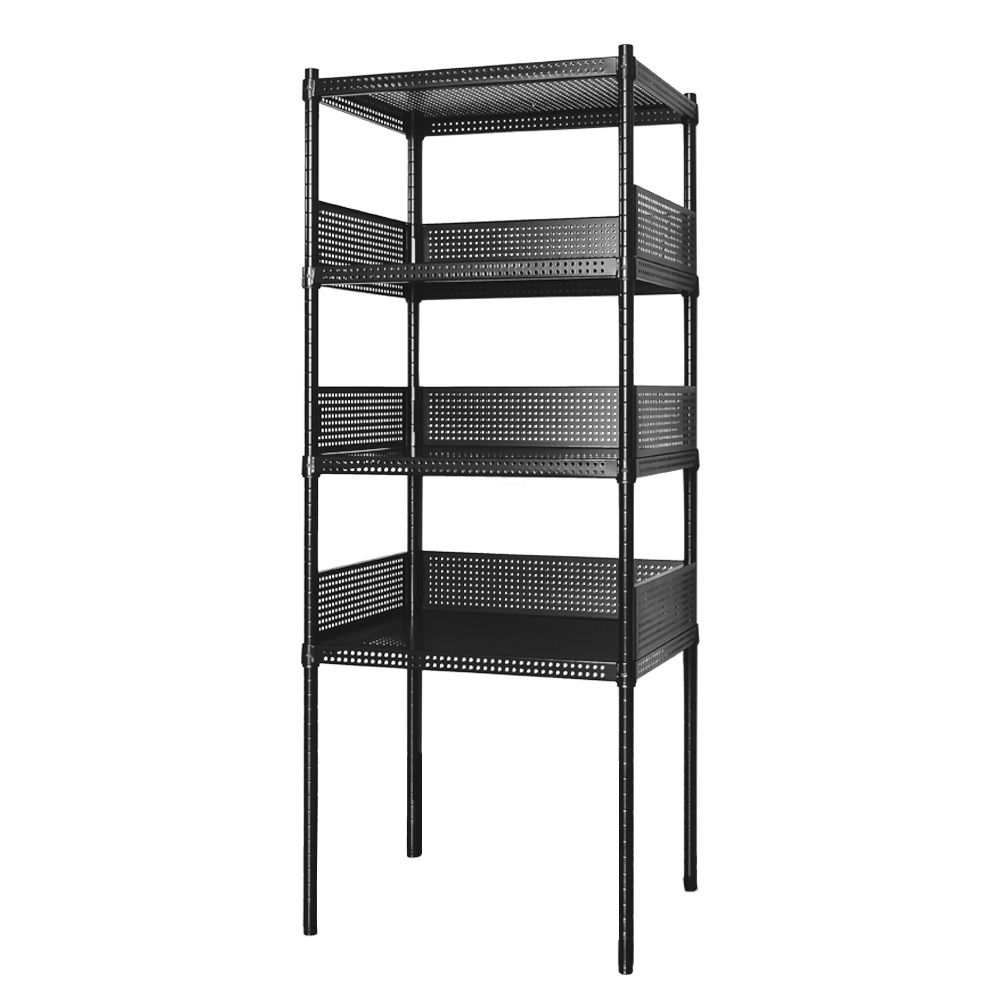 【dayneeds】沖孔 60x45x180公分 四層烤漆架(附圍籬組)/ 黑色