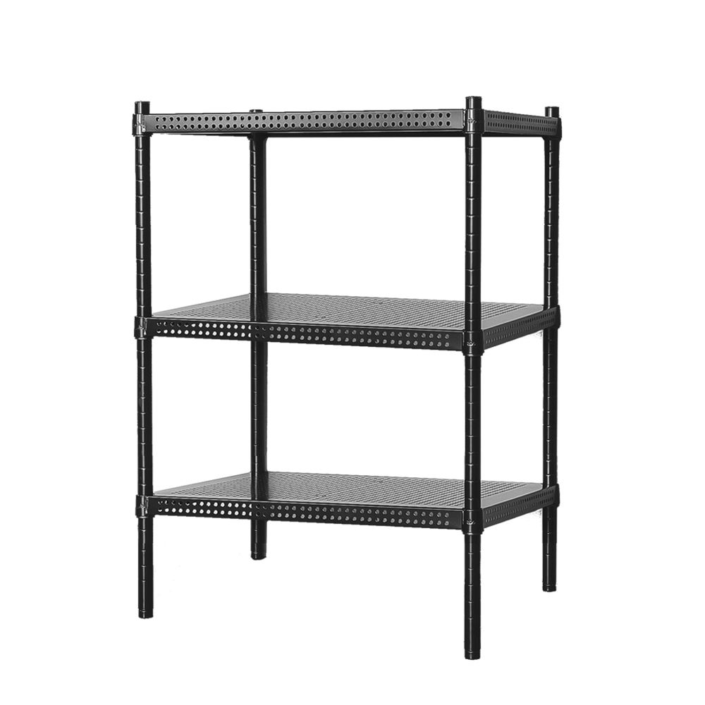 【dayneeds】沖孔 75x45x90公分 三層烤漆架/ 黑色