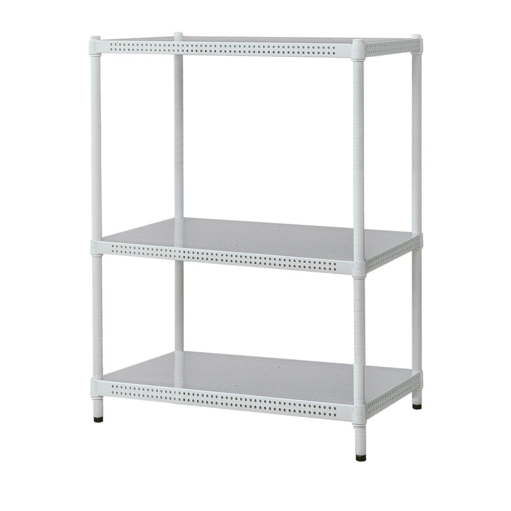 【dayneeds】沖孔 75x45x120公分 三層烤漆架/ 白色