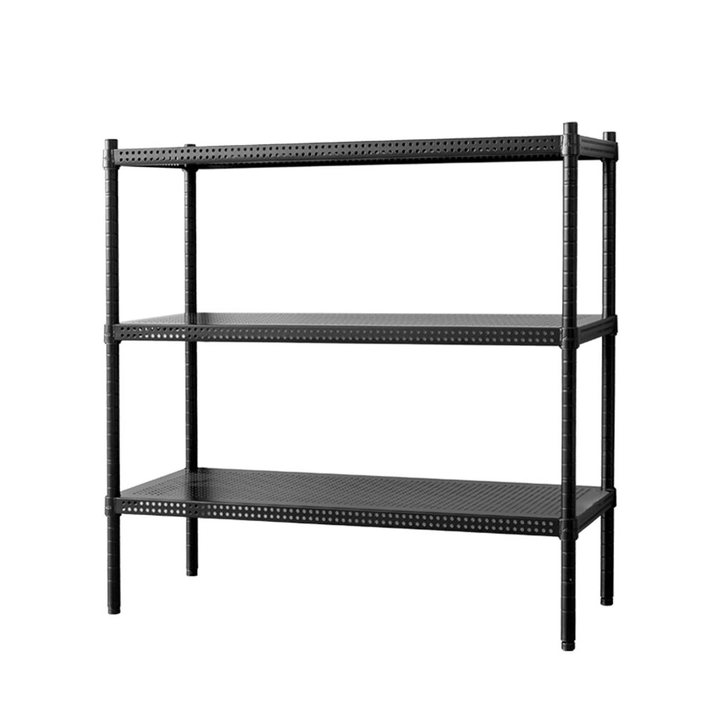 【dayneeds】沖孔 90x35x75公分 三層烤漆架/ 黑色