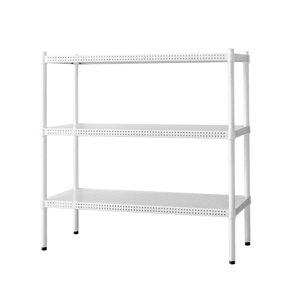 【dayneeds】沖孔 90x35x75公分 三層烤漆架/ 白色