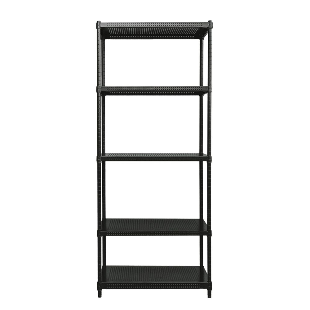 【dayneeds】沖孔 90x35x210公分 五層烤漆架/ 黑色