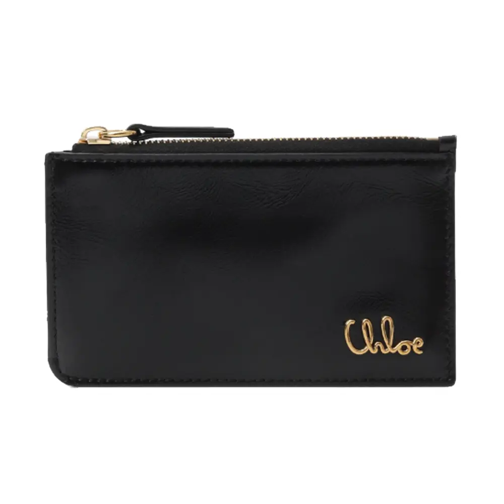 低價限搶💥Chloe Iconic亮面小牛皮零錢夾(任選)/平行輸入/ 黑色