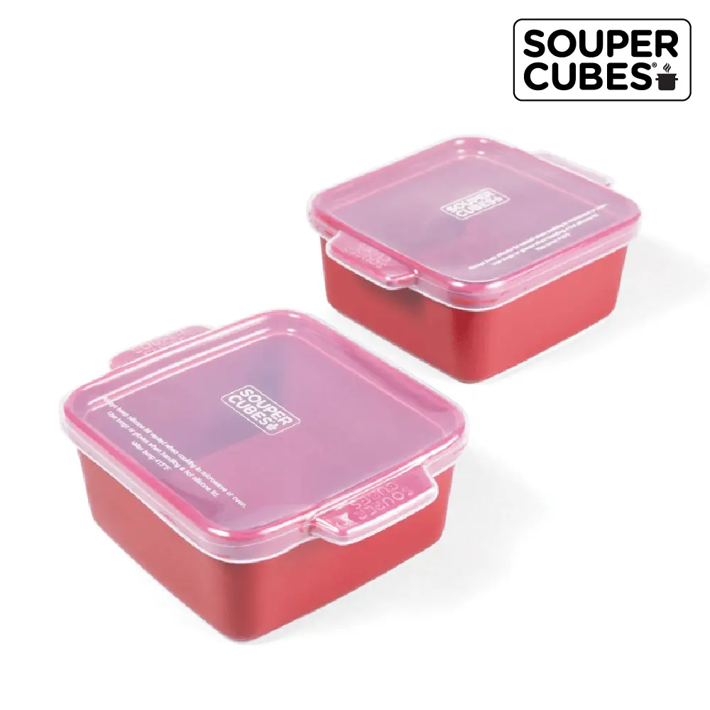 【Souper Cubes】陶瓷烤盅2入組-酒紅色