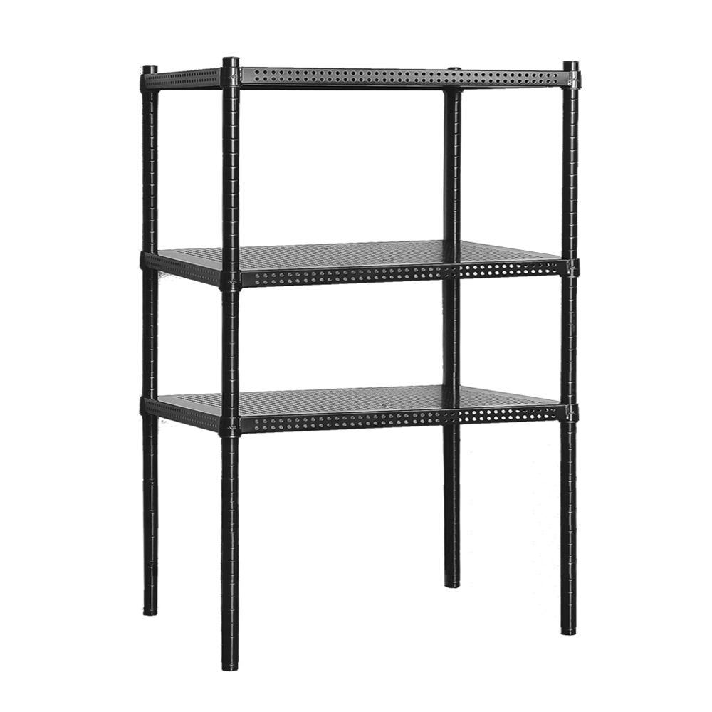 【dayneeds】沖孔 90x45x150公分 三層烤漆架/ 黑色