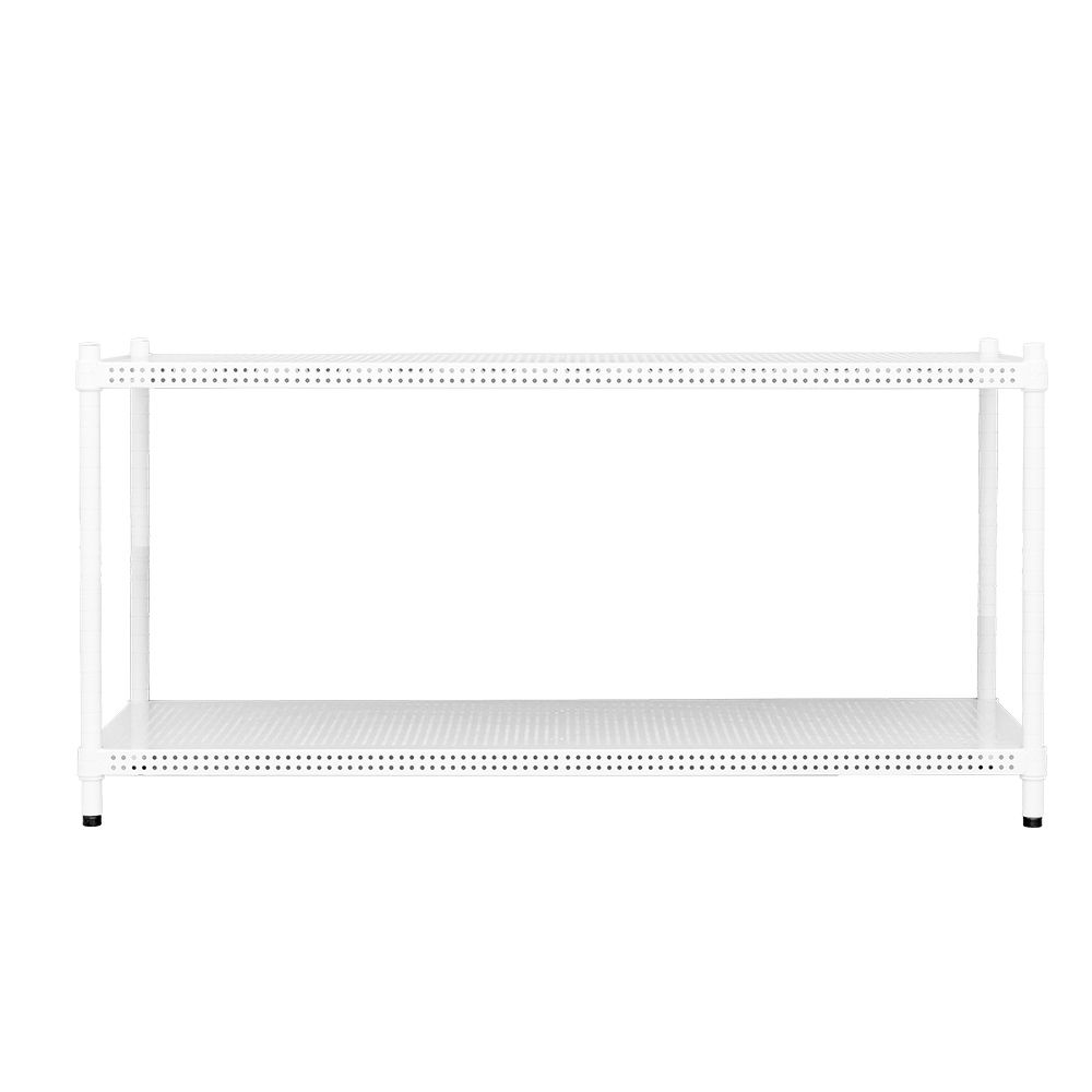 【dayneeds】沖孔 120x45x60公分 二層烤漆架/ 白色