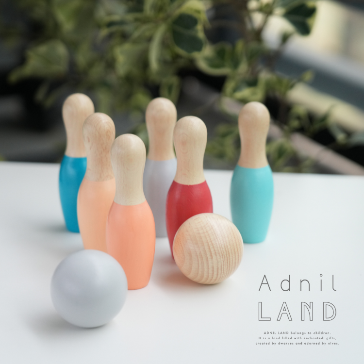 【日本Adnil LAND】一起來玩吧! 木頭保齡球組