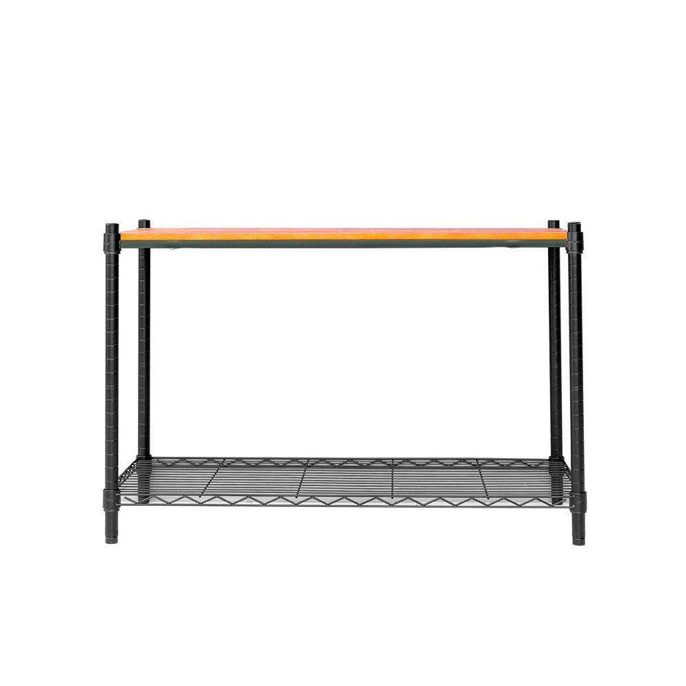 【dayneeds】松木 90x45x60公分 二層烤漆收納架/ 黑色/ 柚木