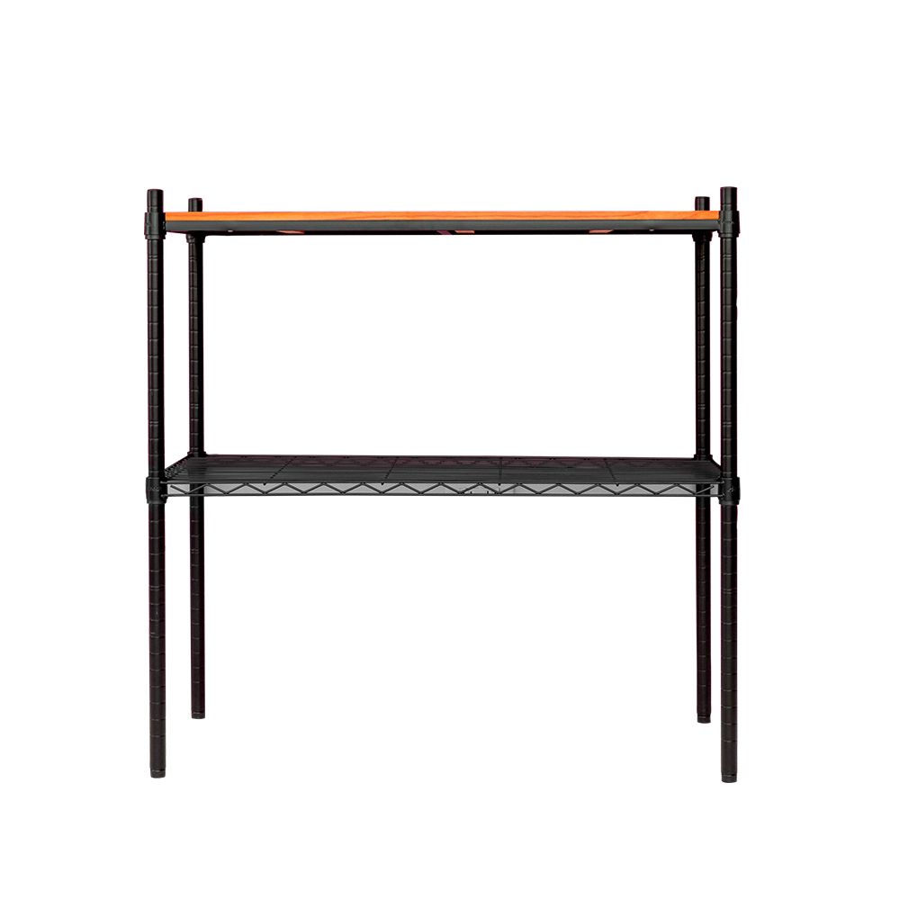 【dayneeds】松木 90x45x75公分 二層烤漆收納架/ 黑色/ 柚木