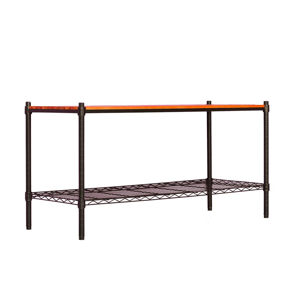 【dayneeds】松木 120x45x60公分 二層烤漆收納架/ 黑色/ 柚木