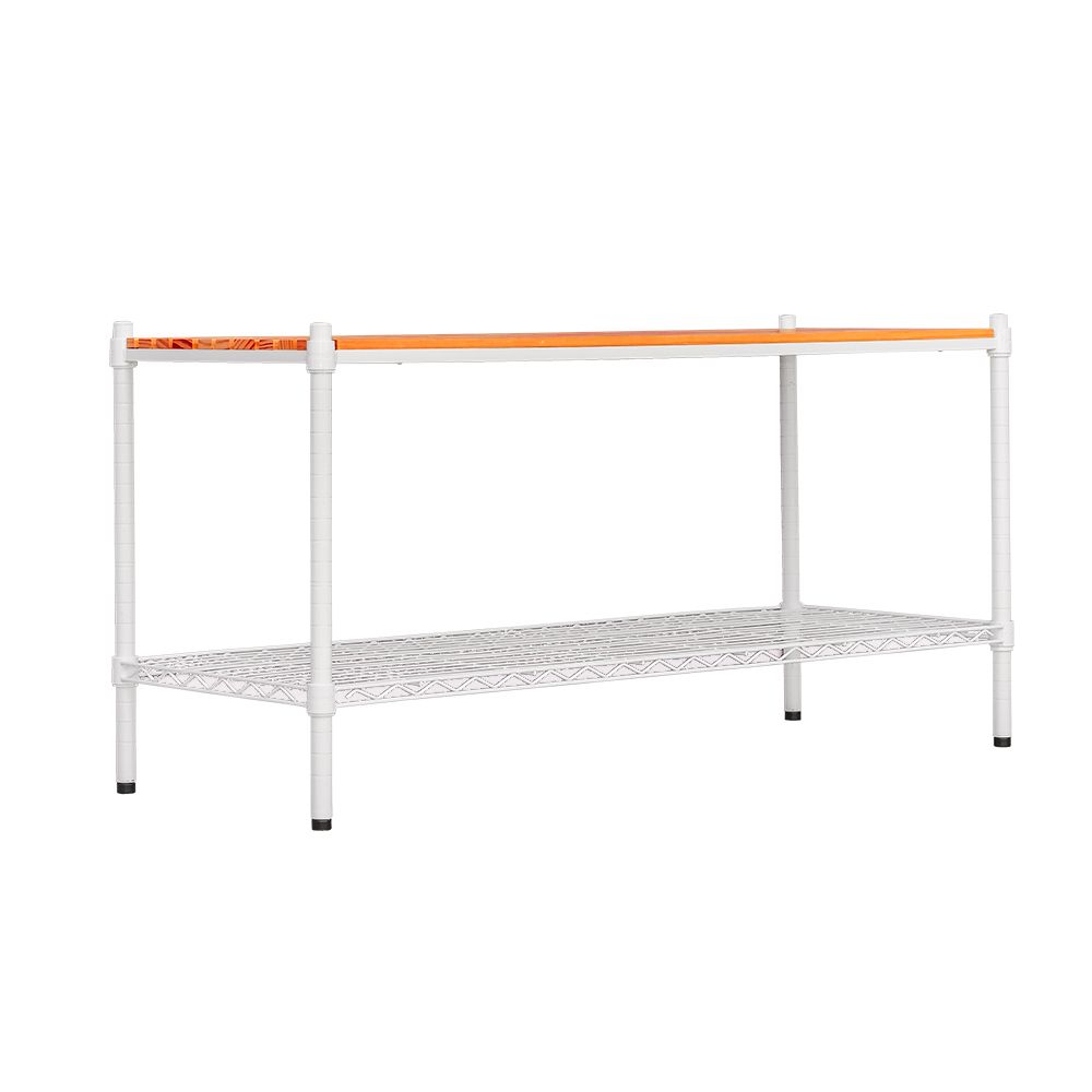 【dayneeds】松木 120x45x60公分 二層烤漆收納架/ 白色/ 柚木