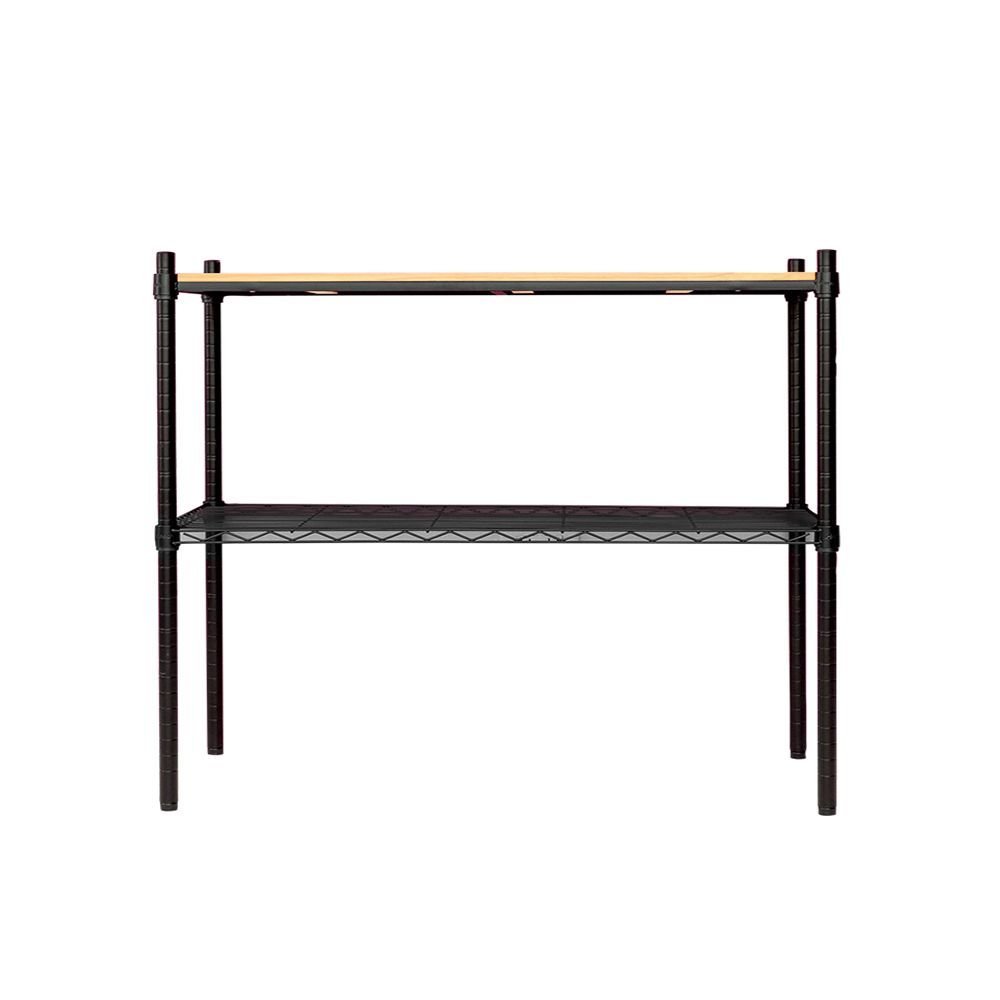 【dayneeds】松木 120x45x75公分 二層烤漆收納架/ 黑色/ 原木