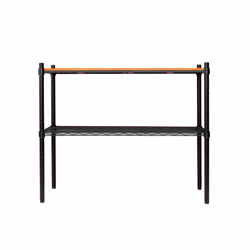 【dayneeds】松木 120x45x75公分 二層烤漆收納架/ 黑色/ 柚木