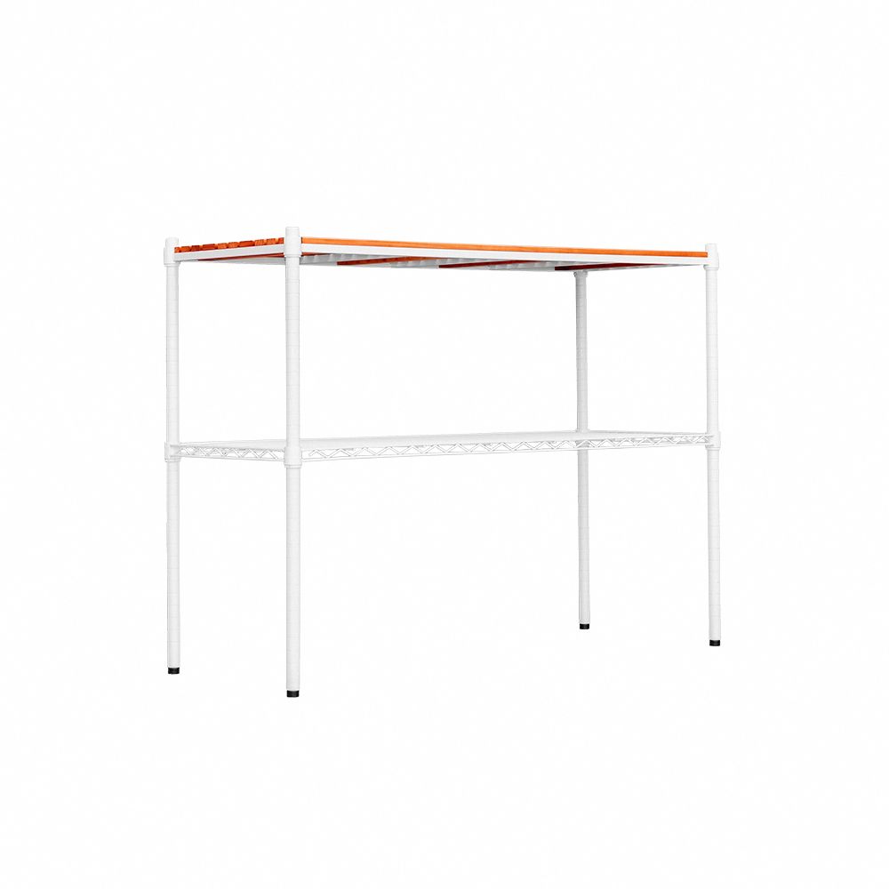 【dayneeds】松木 120x45x75公分 二層烤漆收納架/ 白色/ 柚木