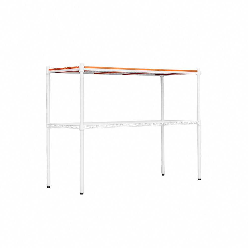 【dayneeds】松木 120x45x90公分 二層烤漆收納架/ 白色/ 柚木