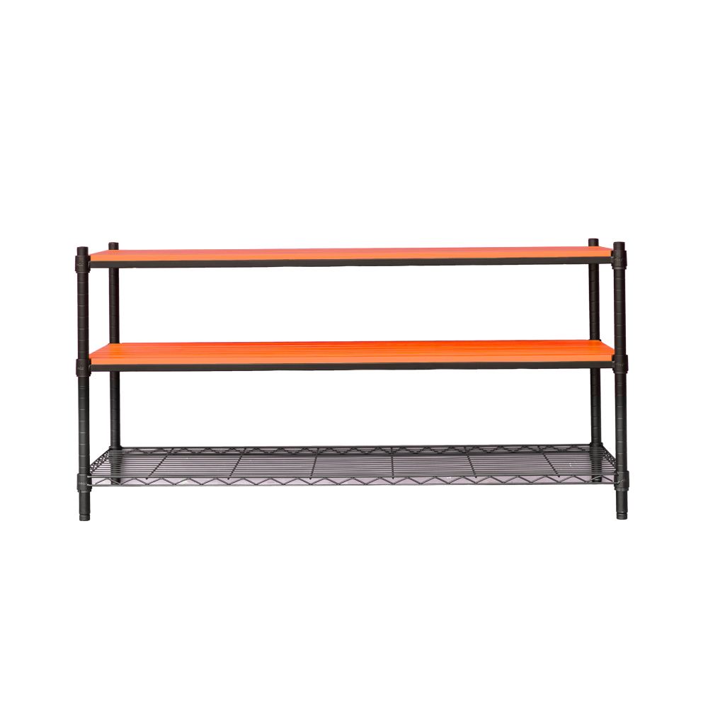 【dayneeds】松木 120x45x60公分 三層烤漆收納架/ 黑色/ 柚木