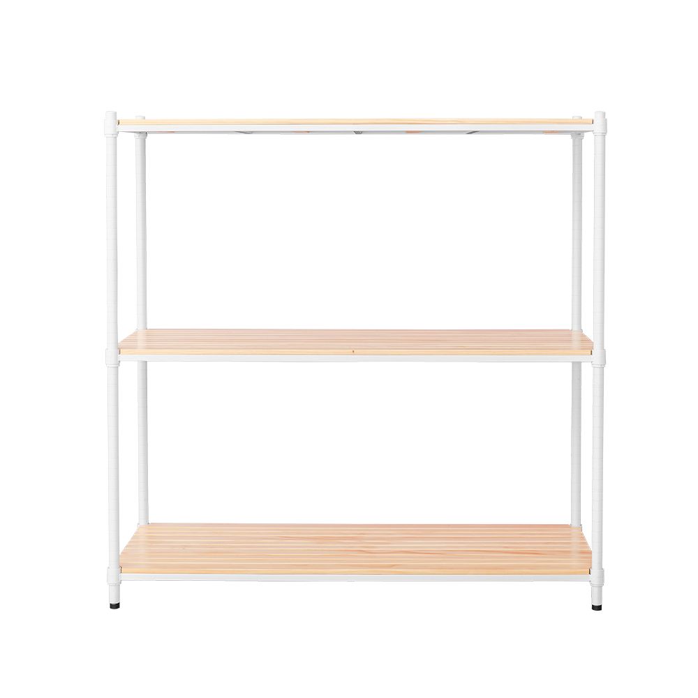 【dayneeds】松木 120x45x120公分 三層烤漆收納架/ 白色/ 原木