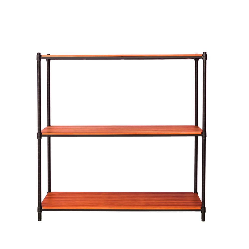 【dayneeds】松木 120x45x120公分 三層烤漆收納架/ 黑色/ 柚木