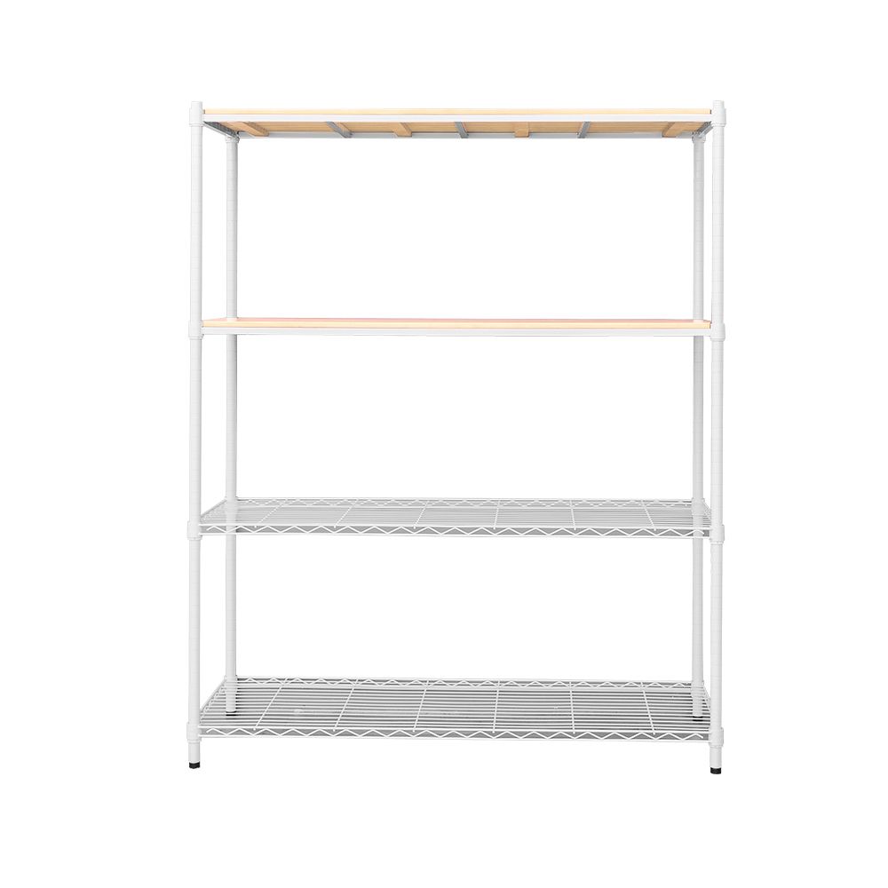 【dayneeds】松木 120x45x150公分 四層烤漆收納架/ 白色/ 原木