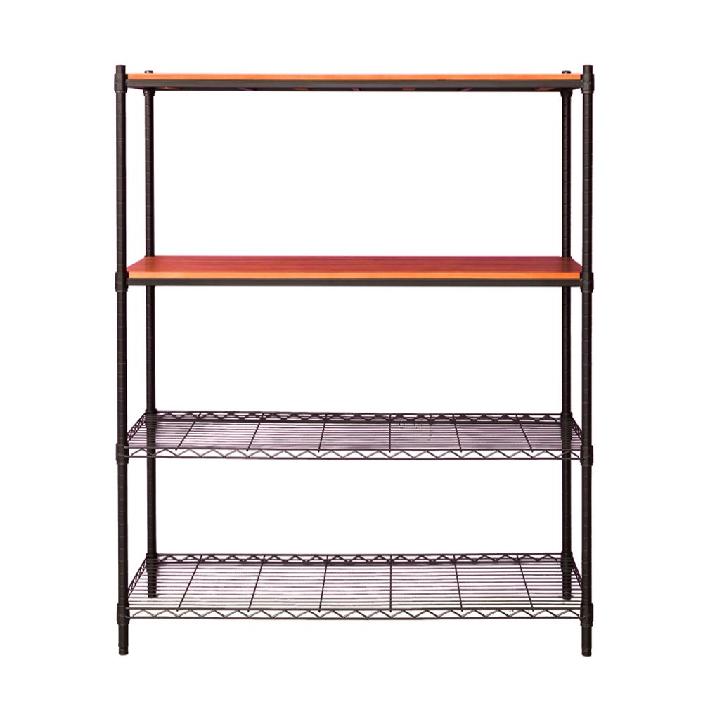 【dayneeds】松木 120x45x150公分 四層烤漆收納架/ 黑色/ 柚木