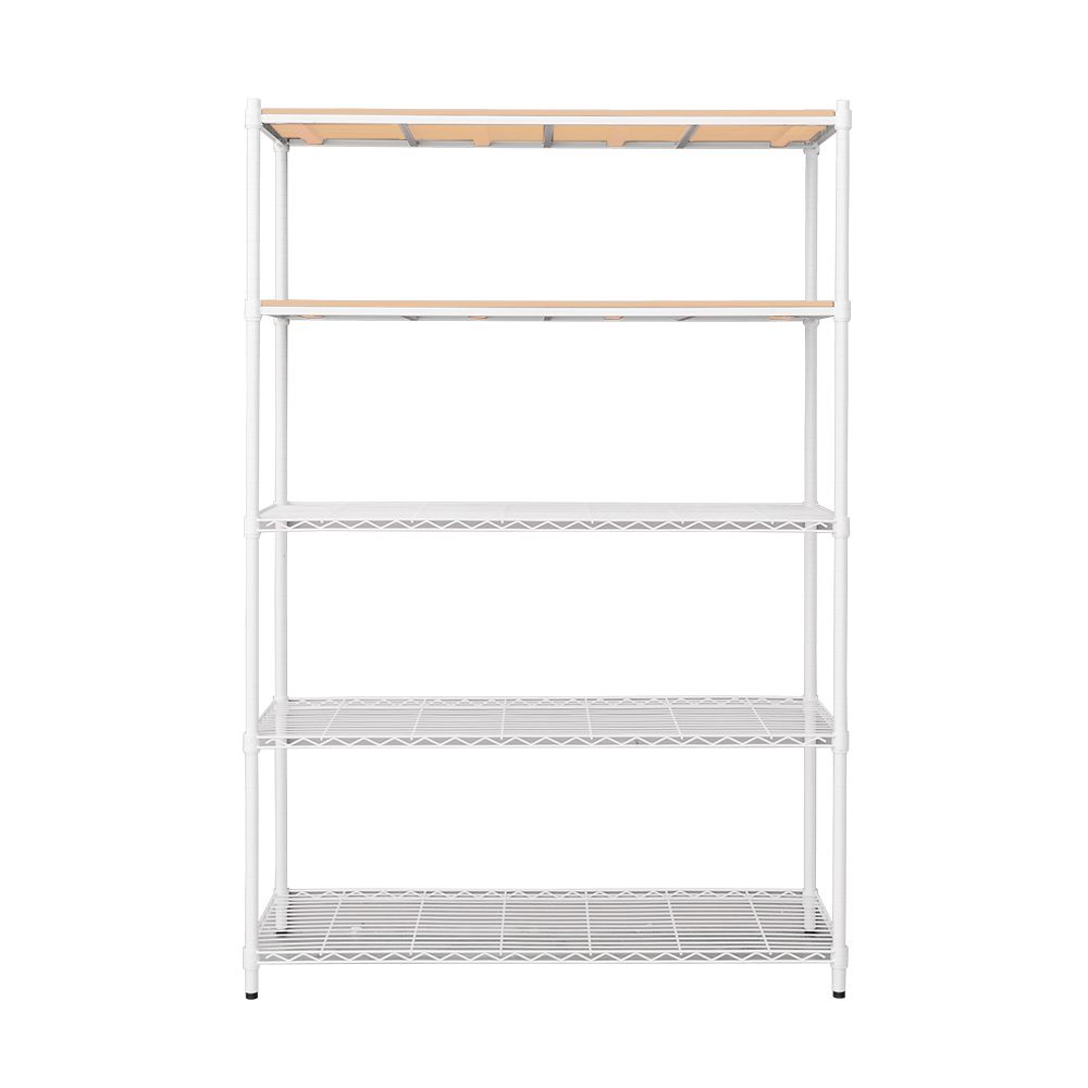 【dayneeds】松木 120x45x180公分 五層烤漆收納架/ 白色/ 原木