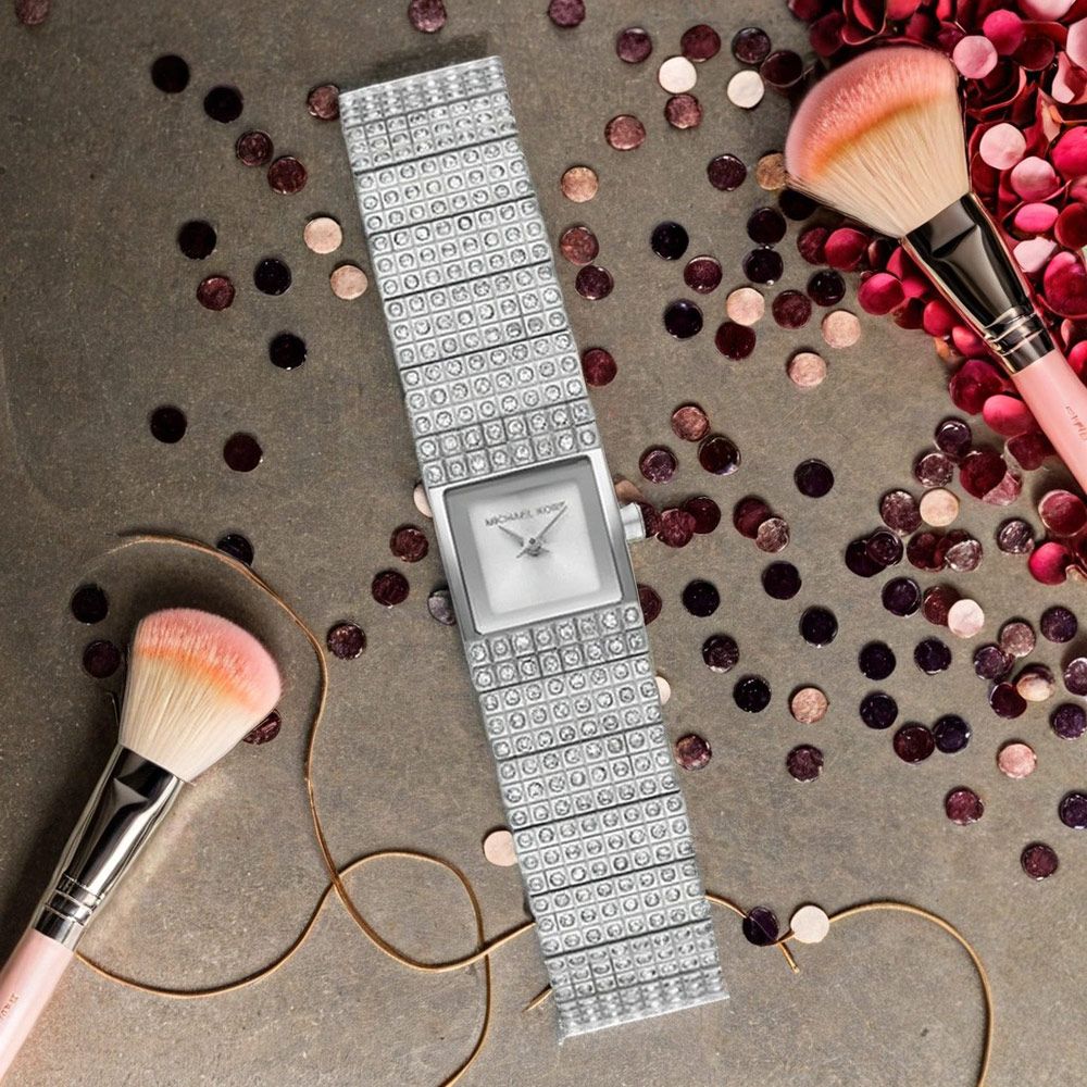 Michael Kors MK Mini Darrington Pavé 時尚晶鑽方形女錶-14.5mm/ MK4886
