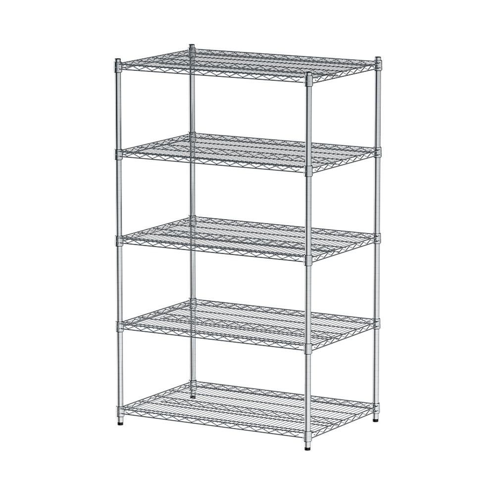 【dayneeds】荷重型 90x60x150公分 五層電鍍(鎖管)波浪架