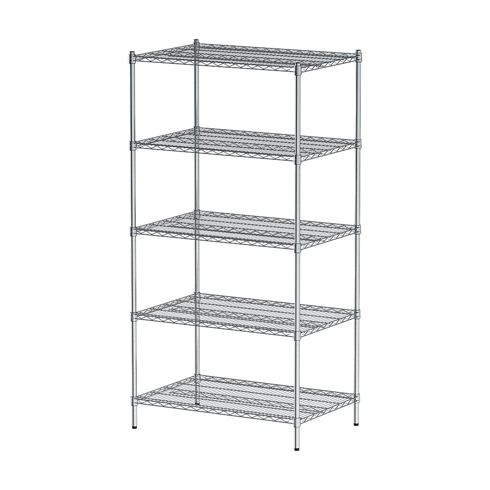 【dayneeds】荷重型 90x60x180公分 五層電鍍(鎖管)波浪架