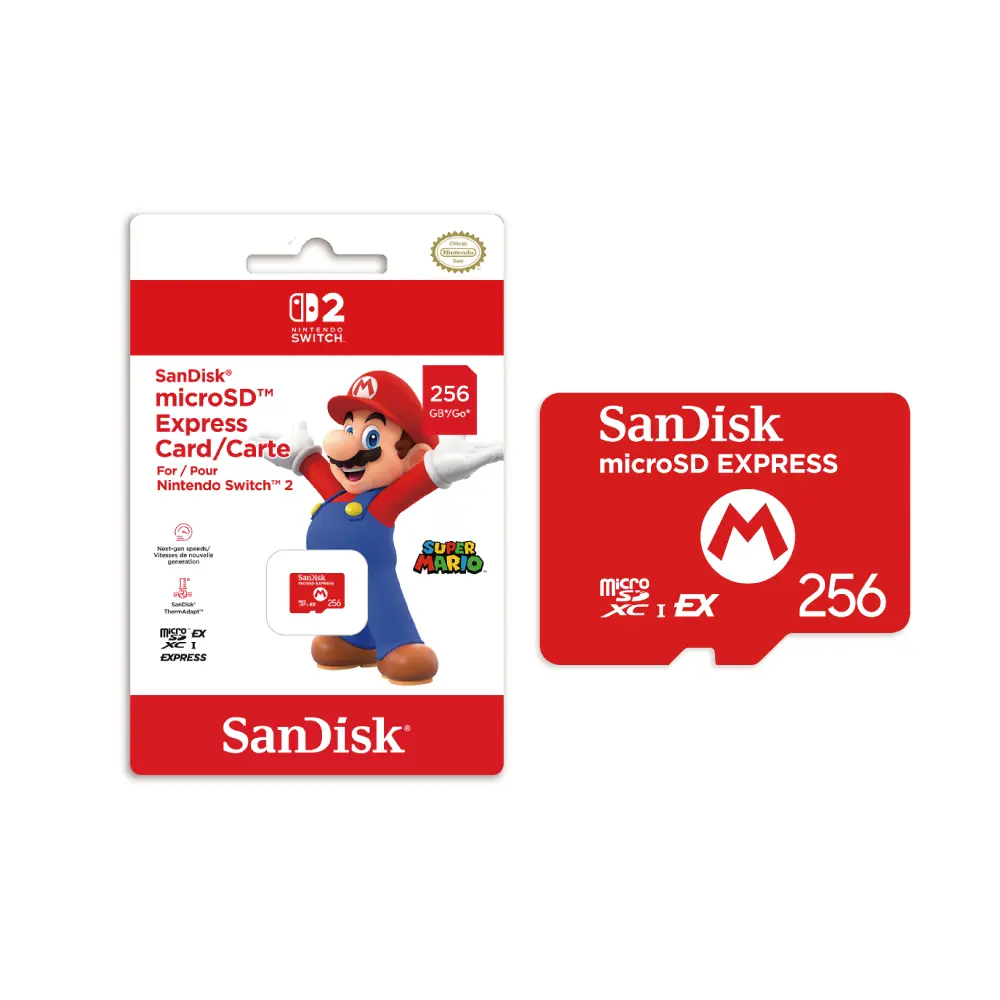 【御玩家】原廠 Switch 2 專用 SanDisk microSD Express 256G 記憶卡 送卡夾盒