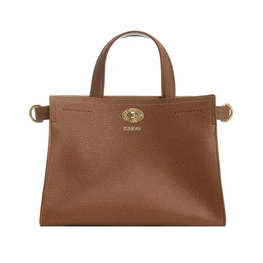 BURBERRY Cotswolds小牛皮迷你托特包 /平行輸入/ 棕色