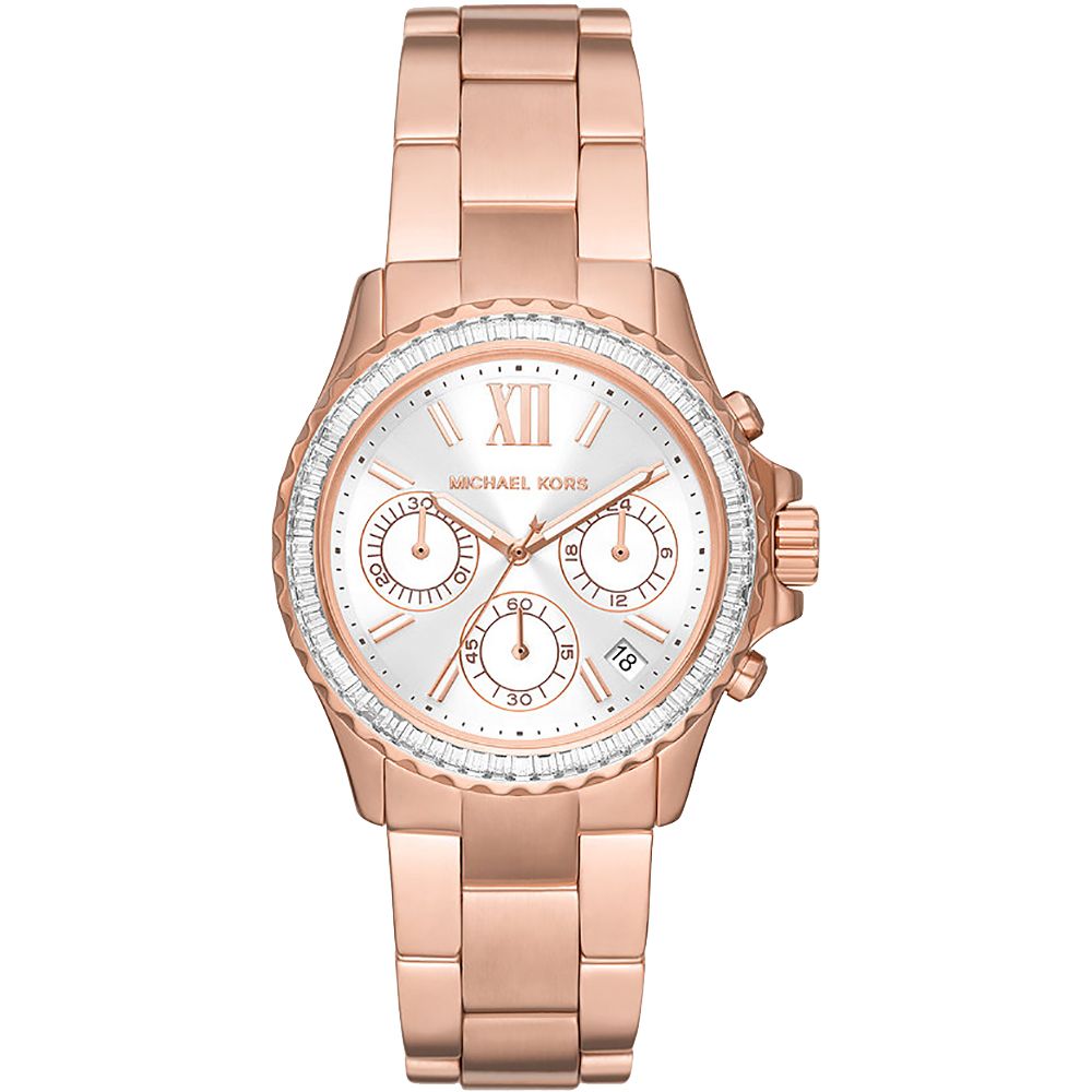 Michael Kors MK Everest 三眼計時時尚晶鑽女錶-36mm/ MK7213