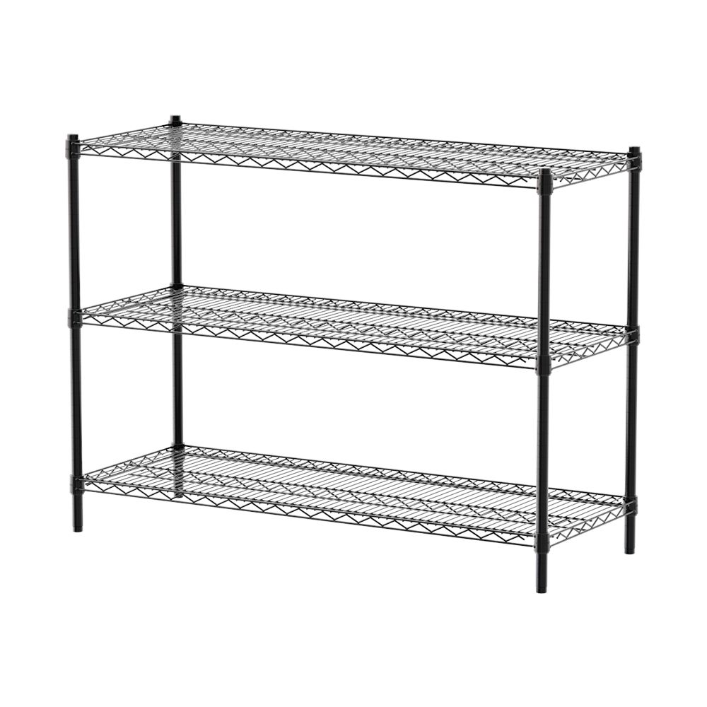 【dayneeds】荷重型 120x45x90公分 三層波浪架/ 黑色