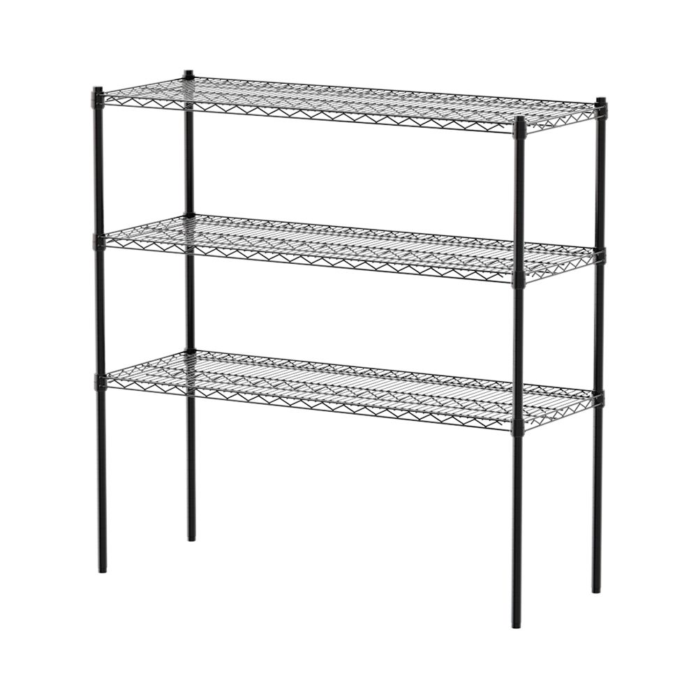 【dayneeds】荷重型 120x45x120公分 三層波浪架/ 黑色