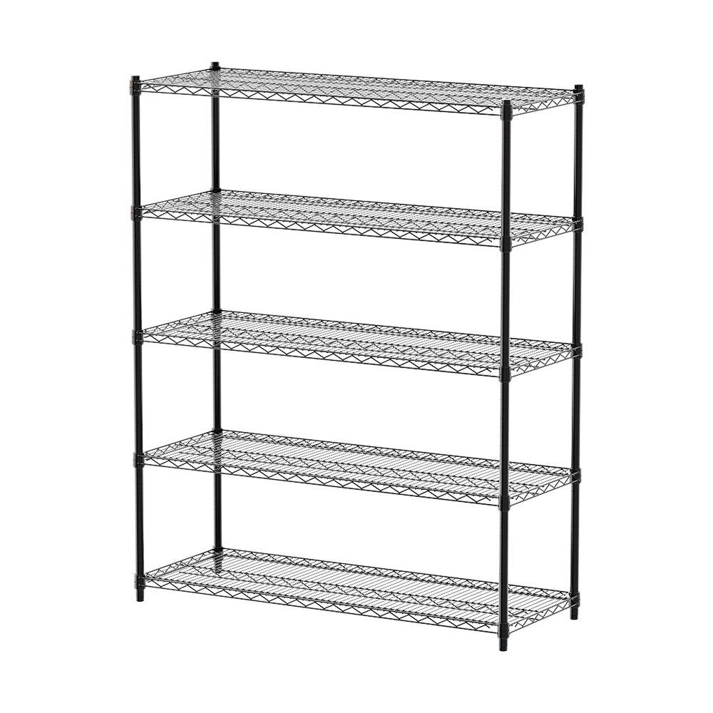 【dayneeds】荷重型 120x45x150公分 五層波浪架/ 黑色