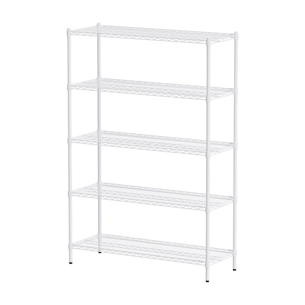 【dayneeds】荷重型 120x45x180公分 五層波浪架/ 白色