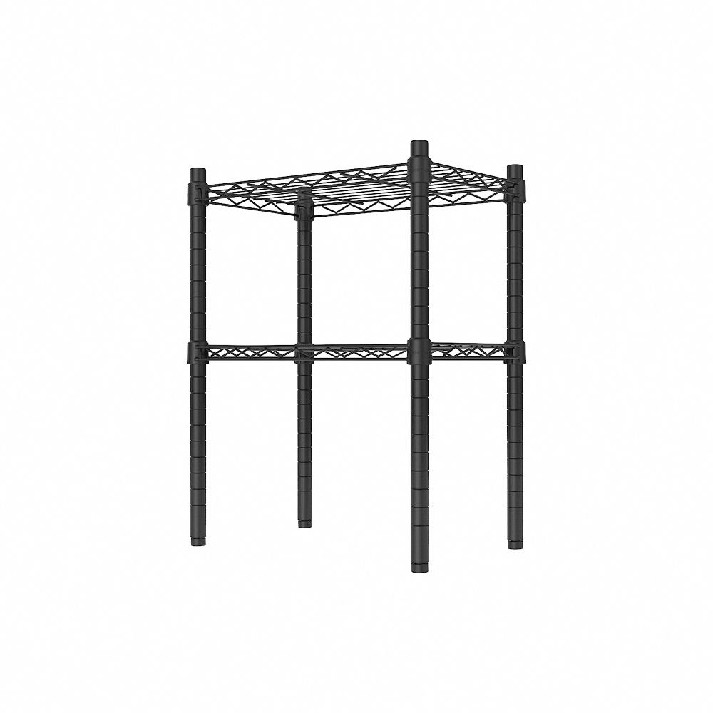 【dayneeds】輕型 45x30x60公分 二層波浪架/ 黑色