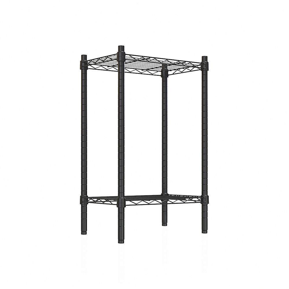 【dayneeds】輕型 45x30x75公分 二層波浪架/ 黑色