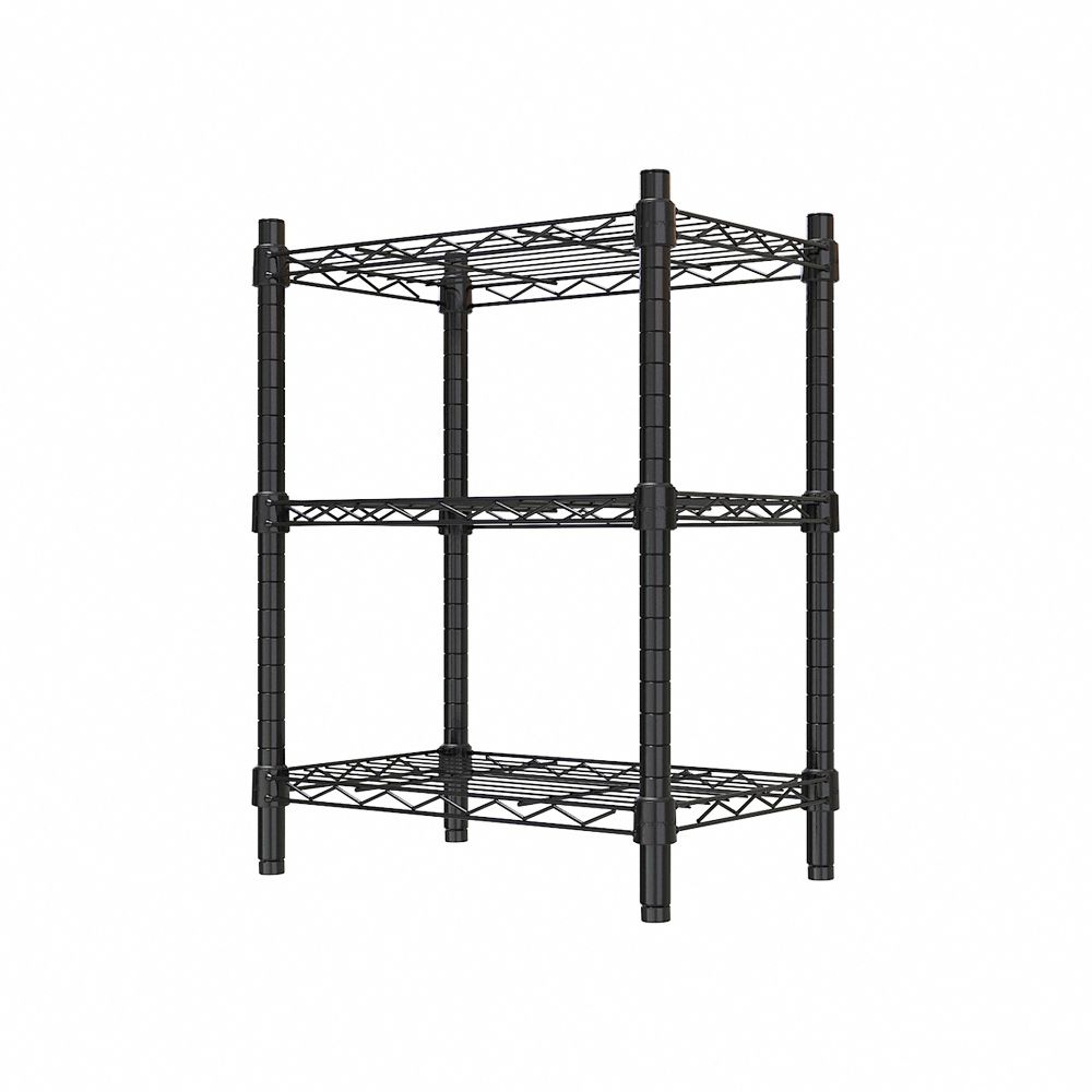 【dayneeds】輕型 45x30x75公分 三層波浪架/ 黑色