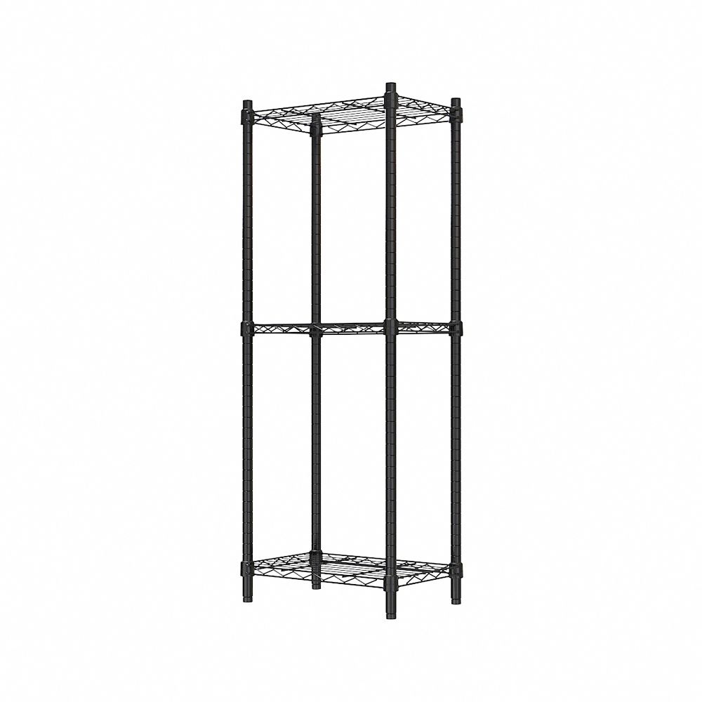 【dayneeds】輕型 45x30x120公分 三層波浪架/ 黑色