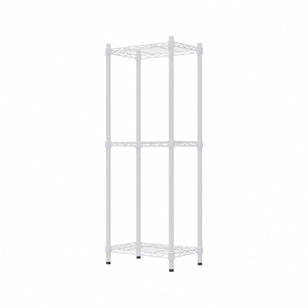 【dayneeds】輕型 45x30x120公分 三層波浪架/ 白色