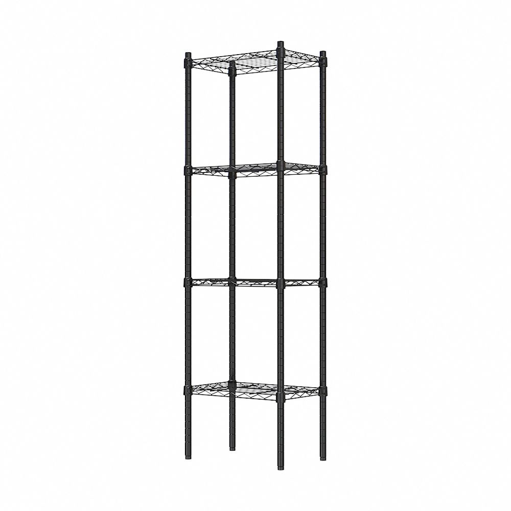 【dayneeds】輕型 45x30x150公分 四層波浪架/ 黑色